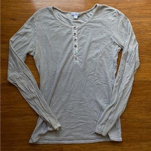 James Perse Sage colored cotton Henley top - size 2